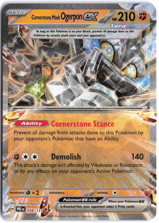 Cornerstone Mask Ogerpon ex #112/167 Ultra Rare Twilight Masquerade 2024 NM