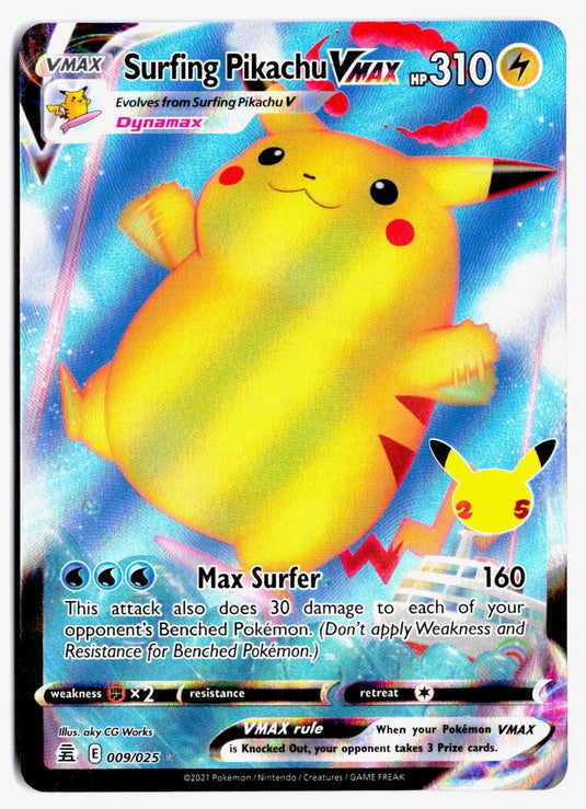 Surfing Pikachu VMAX #009/025 Celebrations 2021 NM