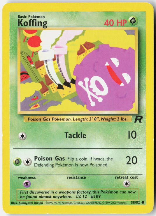 Koffing #58/82 Team Rocket Unlimited 2000 HP