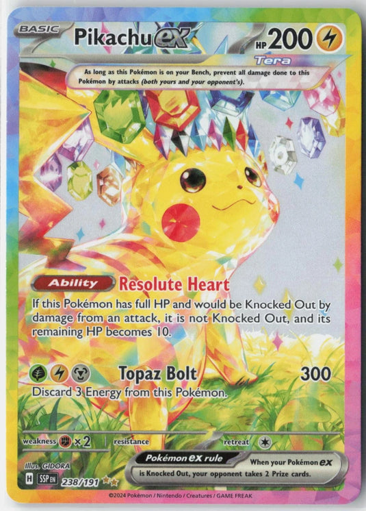 Pikachu ex #238/191 Surging Sparks 2024 NM