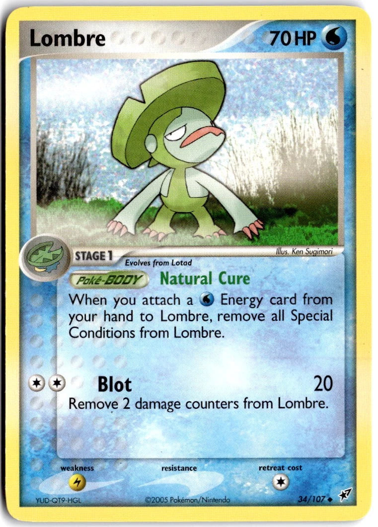 Load image into Gallery viewer, Lombre #34/107 EX Deoxys 2005 LP
