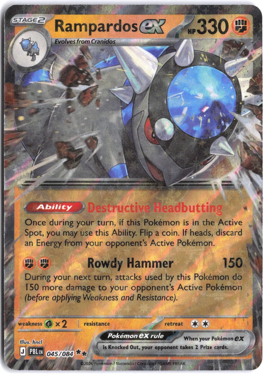 Rampardos ex #045/084 Ultra Rare Pitch Black NM