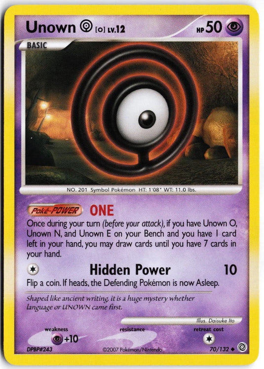 Unown O #70/132 Secret Wonders 2007 LP