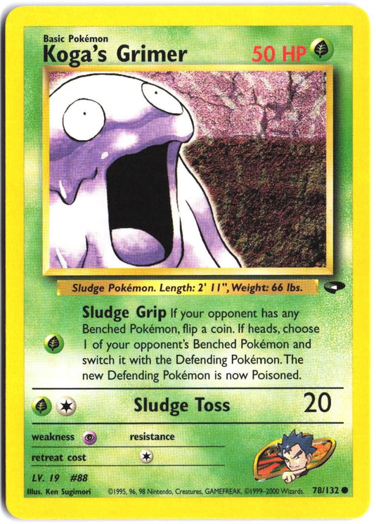 Koga's Grimer #78/132 Gym Challenge Unlimited 2000 NM