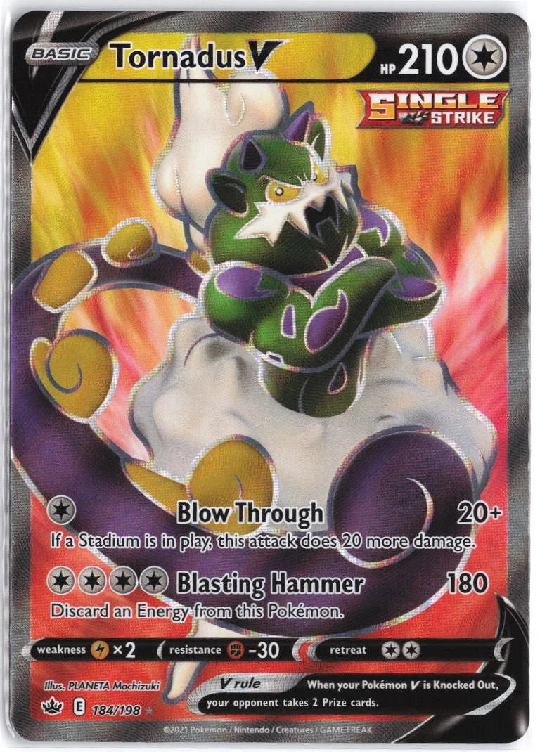 Load image into Gallery viewer, Tornadus V #184/198 Chilling Reign 2021 NM
