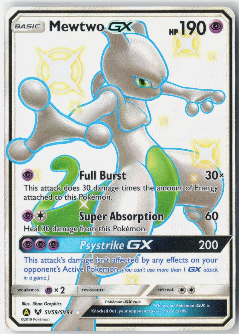 Load image into Gallery viewer, Mewtwo GX #SV59/SV94 Shiny Rare Hidden Fates 2019 NM
