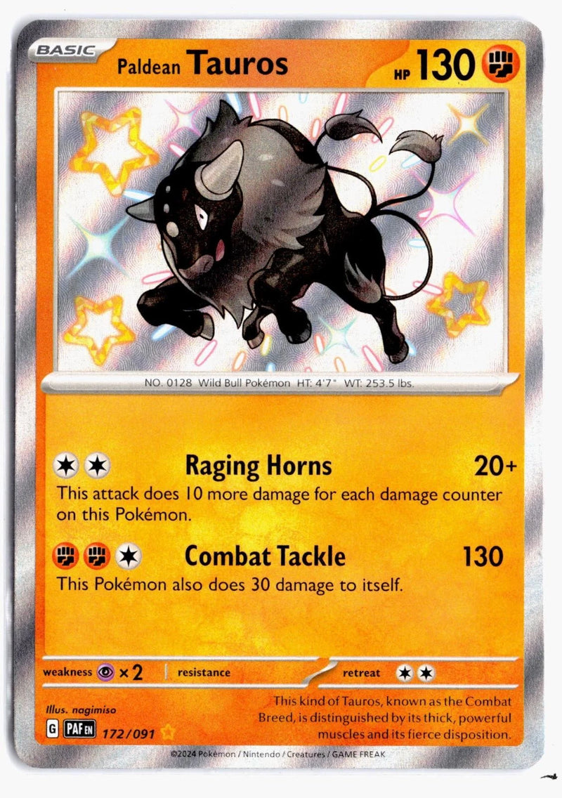 Load image into Gallery viewer, Paldean Tauros #172/091 Paldean Fates 2024 NM
