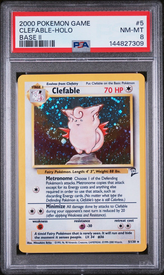 Clefable #5/130 Holo Base Set 2 2000 PSA 8