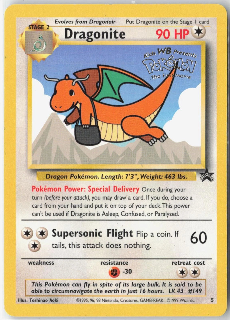 Load image into Gallery viewer, Dragonite #5 WOTC Black Star Promo 1999 LP
