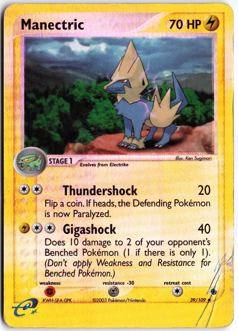 Load image into Gallery viewer, Manectric #39/109 EX Ruby &amp; Sapphire 2003 HP
