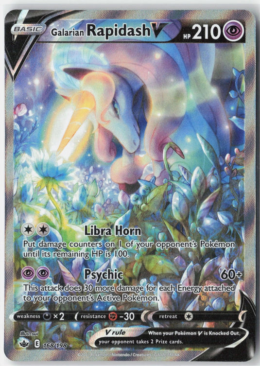 Galarian Rapidash V #168/198 Ultra Rare Chilling Reign 2021 NM