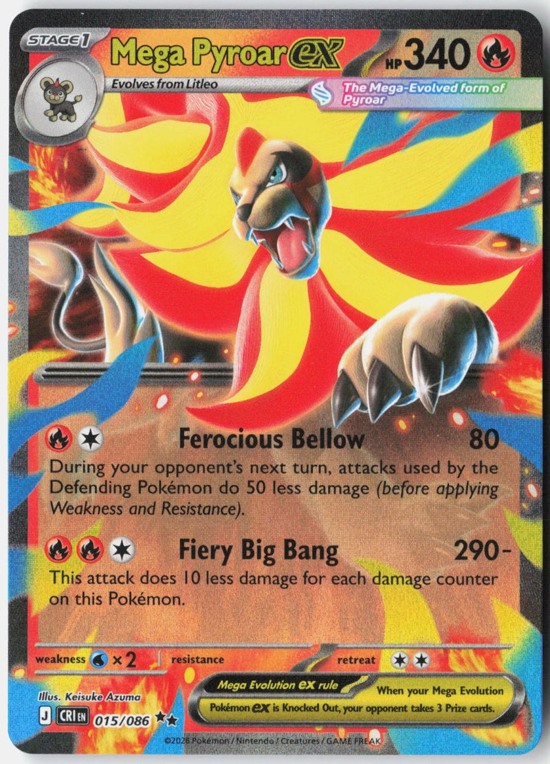 Load image into Gallery viewer, Mega Pyroar ex #015/086 Ultra Rare Chaos Rising NM
