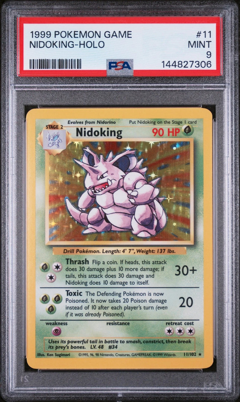 Load image into Gallery viewer, Nidoking #11/102 Holo Base Set Unlimited 1999 PSA 9
