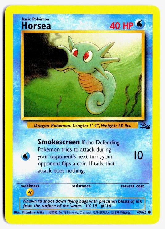 Horsea #49/62 Fossil Unlimited 1999 NM