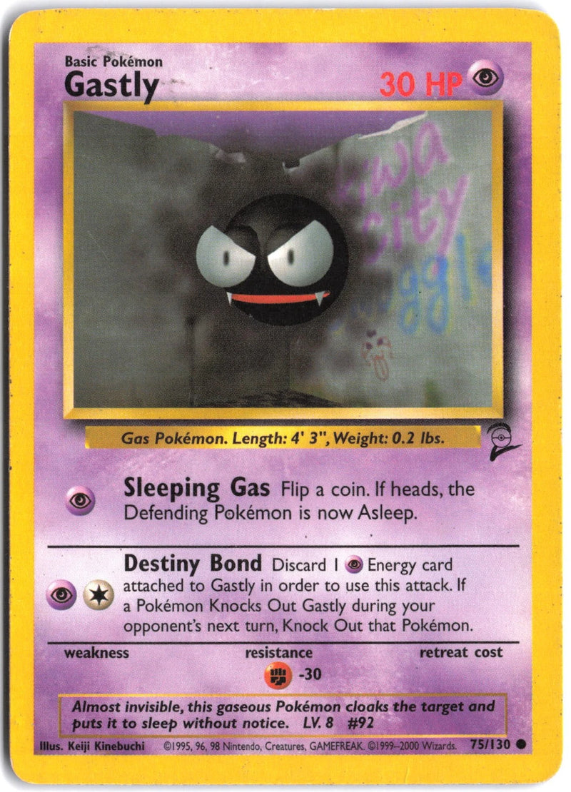 Load image into Gallery viewer, Gastly #75/130 Base Set 2 2000 MP
