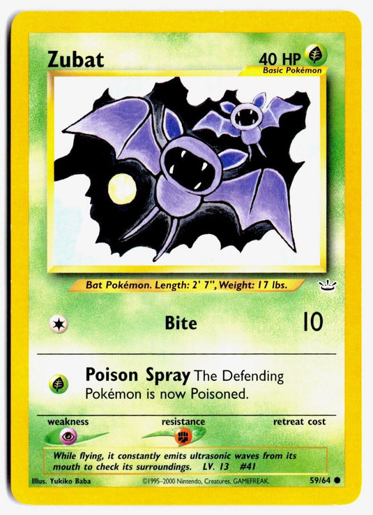 Zubat #59/64 Neo Revelation Unlimited 2001 MP