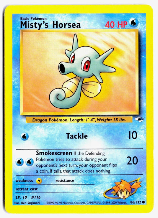 Misty's Horsea #86/132 Gym Heroes Unlimited 2000 MP