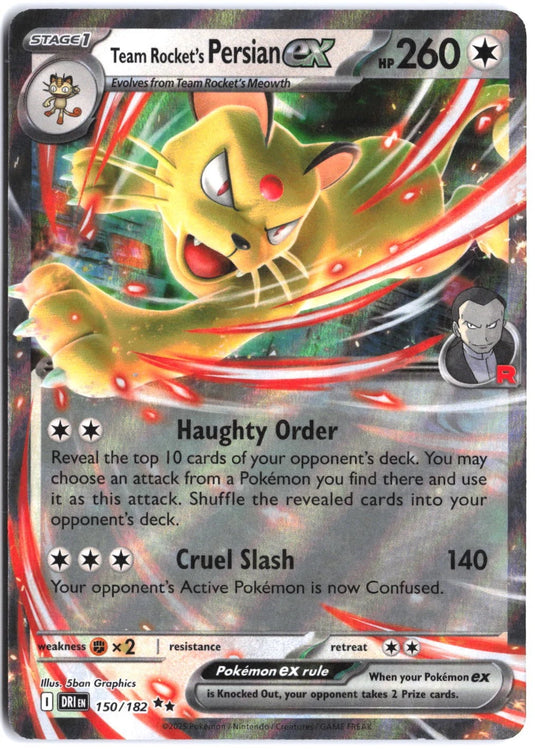 Team Rocket's Persian ex #150/182 Destined Rivals 2025 NM