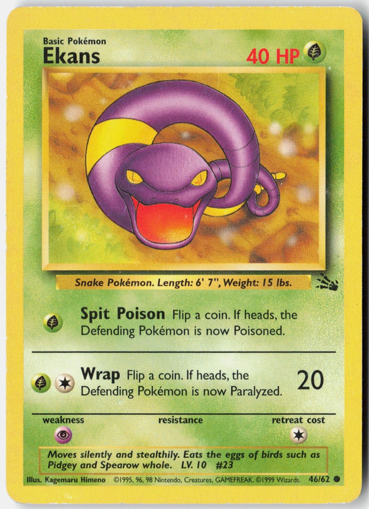 Ekans #46/62 Fossil Unlimited 1999 MP