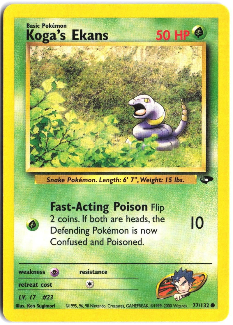 Load image into Gallery viewer, Koga's Ekans #77/132 Gym Challenge Unlimited 2000 NM
