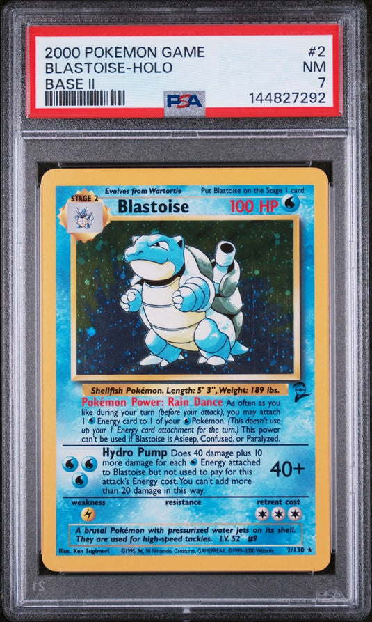 Blastoise #2/130 Holo Base Set 2 2000 PSA 7