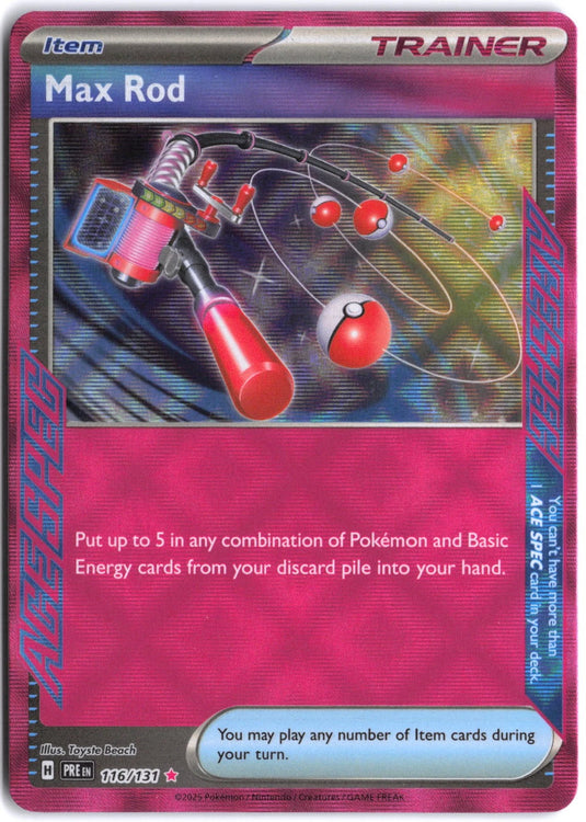 Max Rod #116/131 Ace Spec Prismatic Evolutions 2025 NM