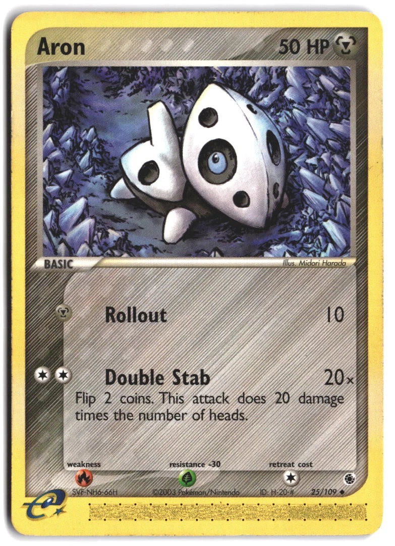Load image into Gallery viewer, Aron #25/109 EX Ruby &amp; Sapphire 2003 MP
