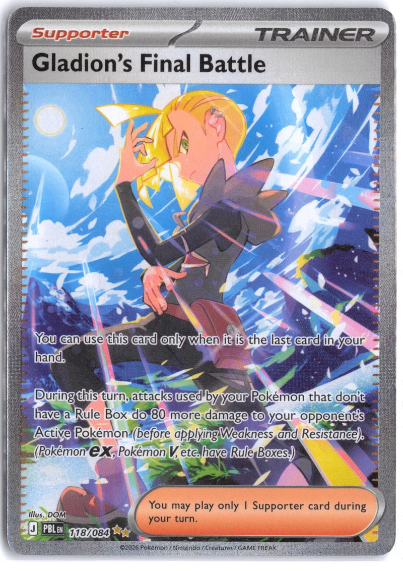 Load image into Gallery viewer, Gladion's Final Battle #118/084 Special Illustration Rare Pitch Black 2026 NM
