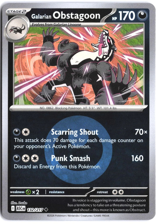 Galarian Obstagoon #132/217 Ascended Heroes 2026 NM