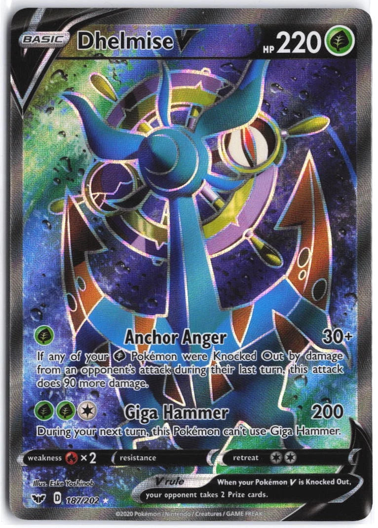 Load image into Gallery viewer, Dhelmise V #187/202 Sword &amp; Shield 2020 NM
