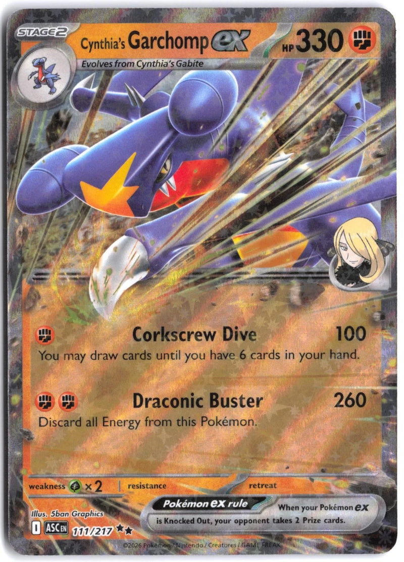 Load image into Gallery viewer, Cynthia's Garchomp ex #111/217 Ascended Heroes 2026 NM
