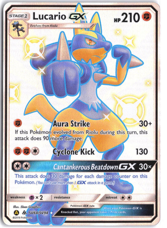 Lucario GX #SV64/SV94 Shiny Rare Hidden Fates 2019 NM