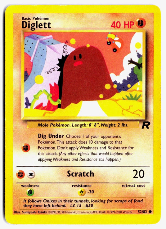Diglett #52/82 Team Rocket Unlimited 2000 HP