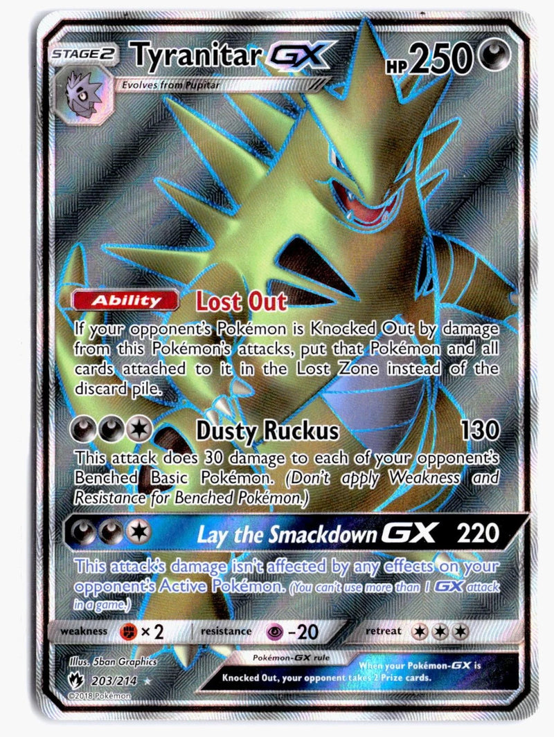 Load image into Gallery viewer, Tyranitar GX #203/214 Lost Thunder 2018 LP
