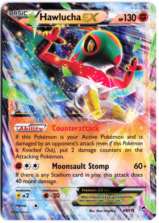 Hawlucha EX #64/111 Furious Fist 2014 LP