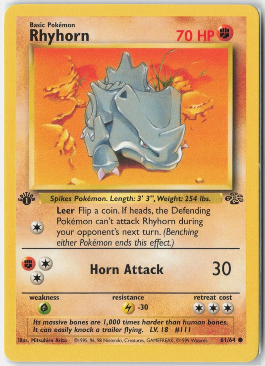 Rhyhorn #61/64 Jungle 1st Edition 1999 LP
