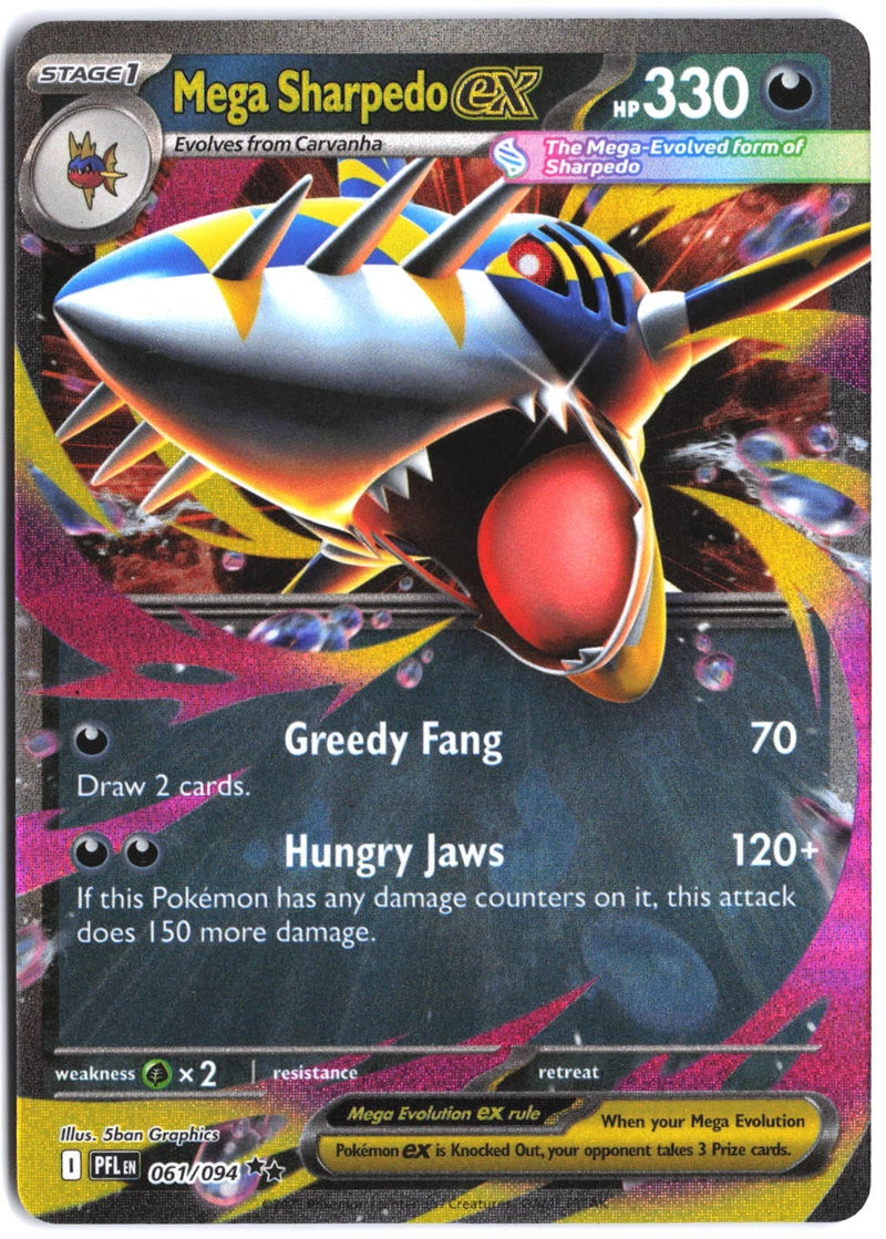 Load image into Gallery viewer, Mega Sharpedo ex #061/094 Phantasmal Flames 2025 NM
