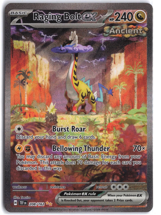 Raging Bolt ex #208/162 Special Illustration Rare Temporal Forces 2024 NM