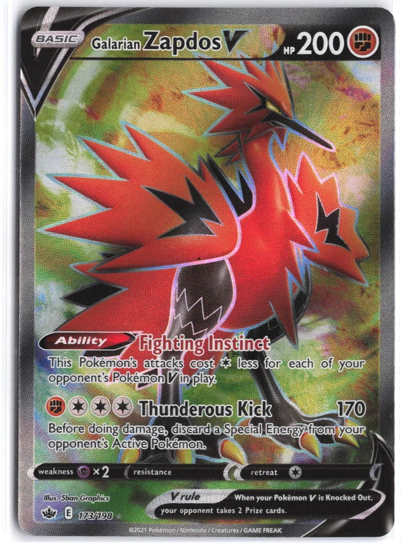 Load image into Gallery viewer, Galarian Zapdos V #173/198 Chilling Reign 2021 NM
