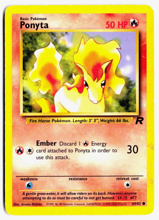 Ponyta #64/82 Team Rocket Unlimited 2000 MP
