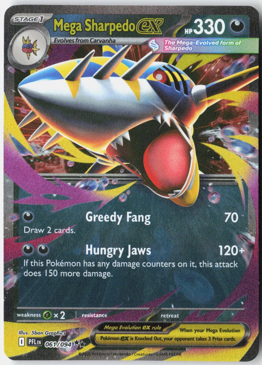 Mega Sharpedo ex #061/094 Ultra Rare Phantasmal Flames 2025 NM
