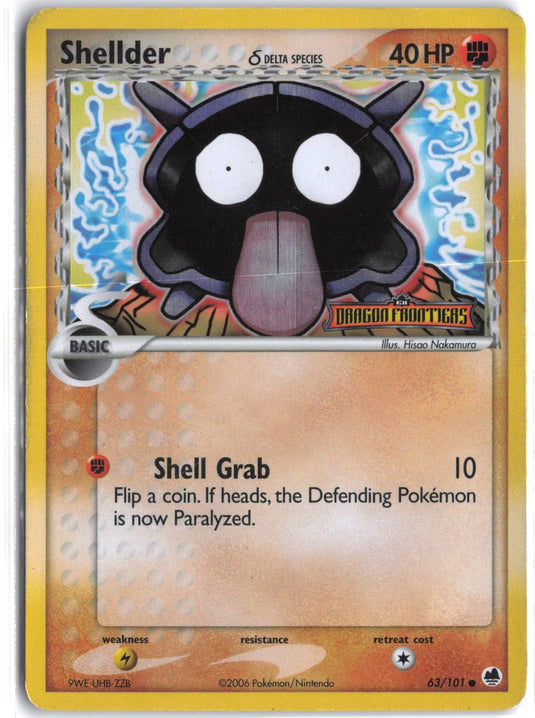 Shellder #63/101 Reverse Holo EX Dragon Frontiers 2006 MP
