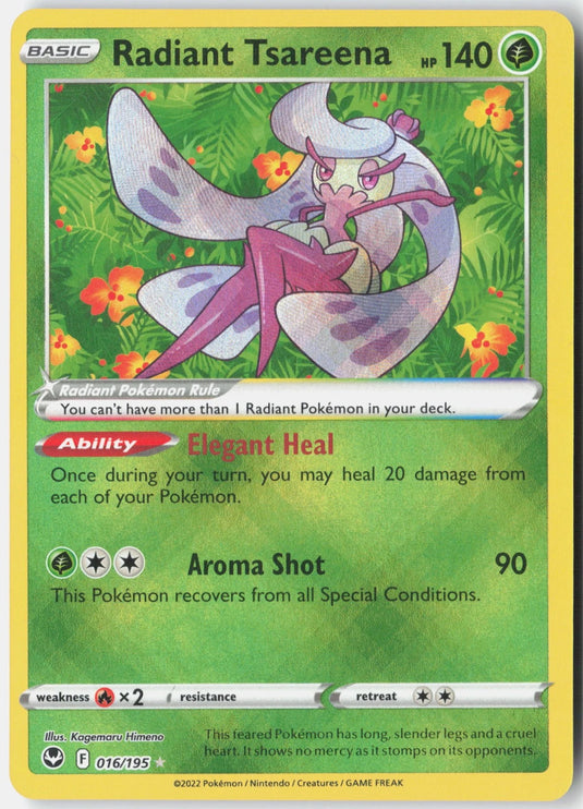 Radiant Tsareena #016/195 Holo Silver Tempest 2022 NM
