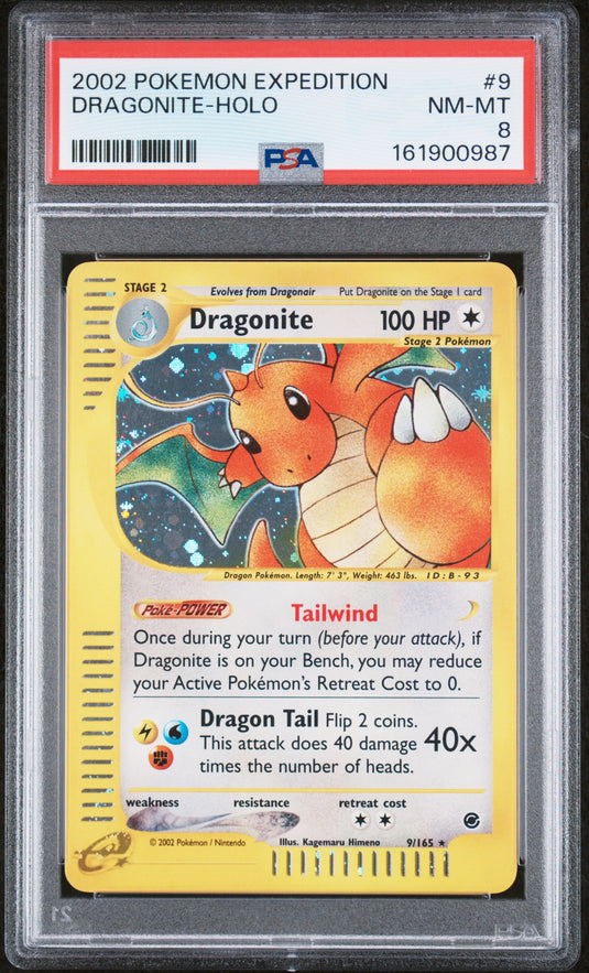 Dragonite #9/165 Holo Expedition 2002 PSA 8