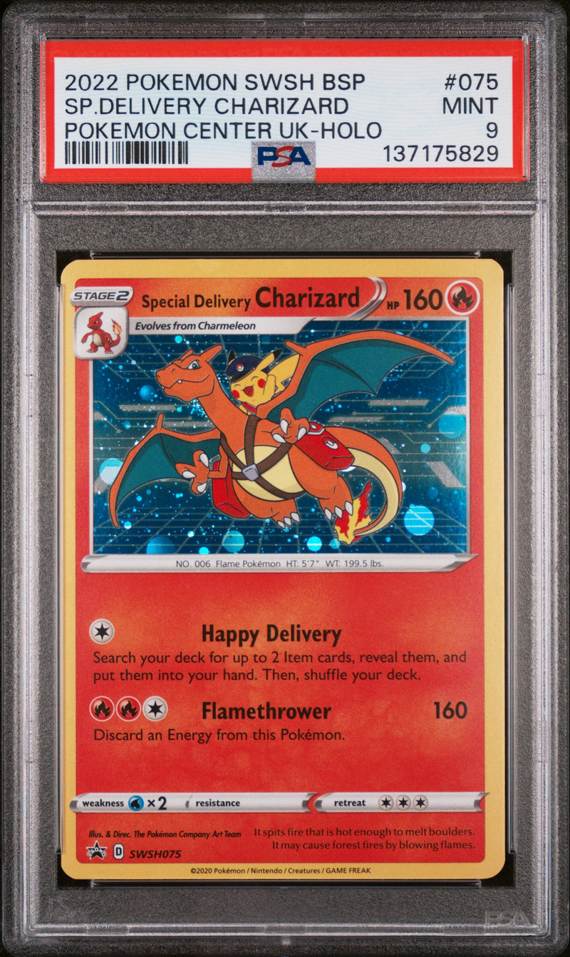Load image into Gallery viewer, Special Delivery Charizard #SWSH075 SWSH Black Star Promo 2022 PSA 9
